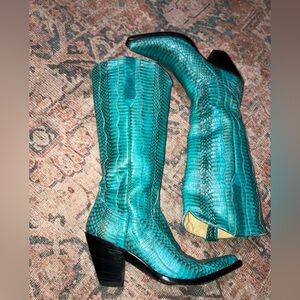 Women’s Old Gringo Turquoise Snakeskin Western Boots